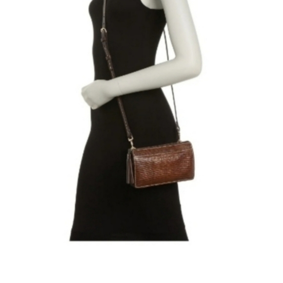 🔥🔥DOONEY & BOURKE Gingy Embossed Chestnut Brown Leather Crossbody Bag - Picture 3 of 12